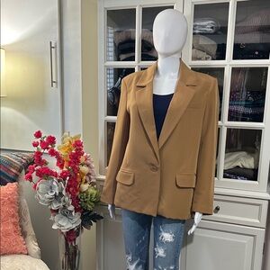 Only Camel Single-Button Blazer